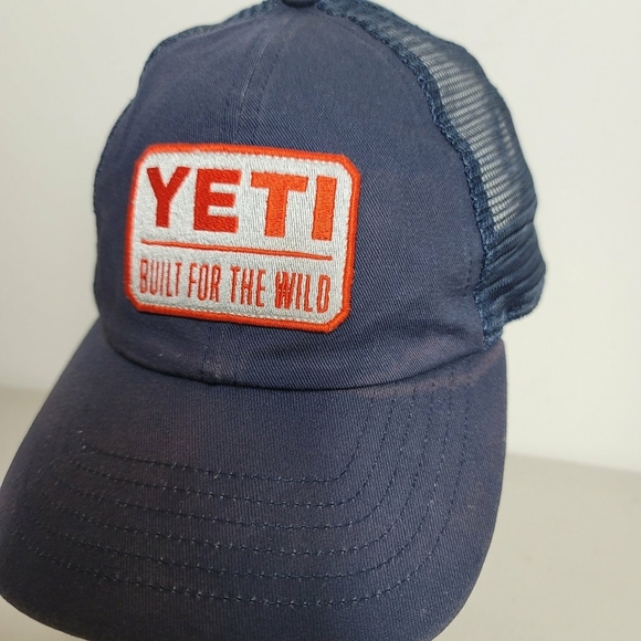 YETI Trucker Hat Navy Blue with Patch Snapback Cap - Picture 6 of 8